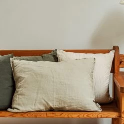 Kissen Leinen 50 X 70 Hell Khaki Grün -Heimtextilien Geschäft 402039 35847