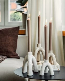 Kerzenleuchter Low Flow Warmgrau -Heimtextilien Geschäft 402152 36424