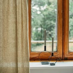 Vorhang Leinen-Mix 145 X 300 Cm 2er-Pack Hell Khaki Grün -Heimtextilien Geschäft 402160 35831