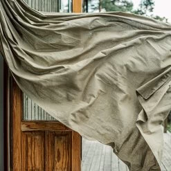 Vorhang Leinen-Mix 145 X 300 Cm 2er-Pack Hell Khaki Grün -Heimtextilien Geschäft 402160 35833