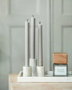 Kerzenhalter Marmor Krone H 9 Cm Weiß -Heimtextilien Geschäft 402273 36434