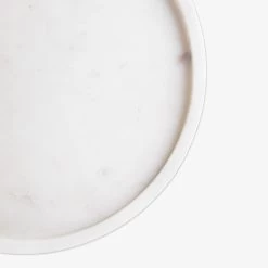 Tablett Marmor Ø 28 Cm Weiß -Heimtextilien Geschäft 402274 35747