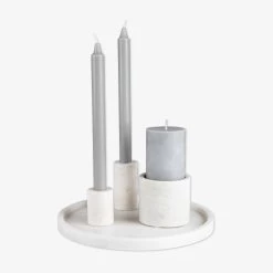 Tablett Marmor Ø 28 Cm Weiß -Heimtextilien Geschäft 402274 35748