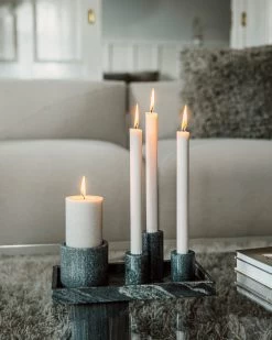 Kerzenhalter Marmor Krone H 6 Cm Mitternachtsschwarz -Heimtextilien Geschäft 402277 36396