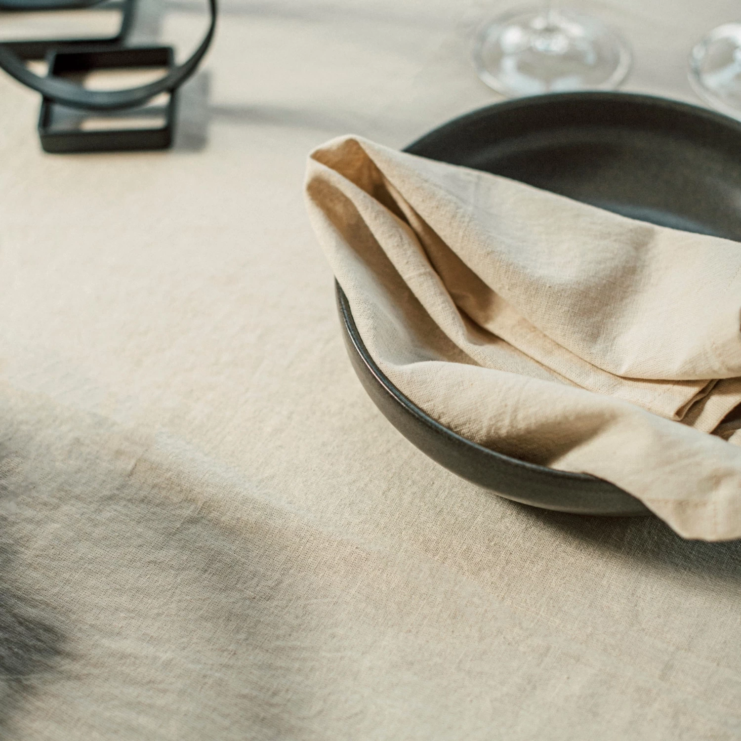 Tischdecke Leinenmix 140 X 200 Cm Hafer 7 Tischdecke Leinenmix 140 X 200 Cm Hafer – Bild 5