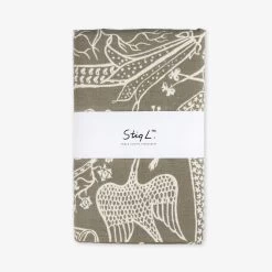 Tischdecke Stig Lindberg 140 X 250 Cm Poème D'Amour Hell Khaki Grün