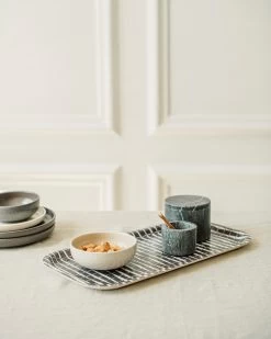 Tablett Stig Lindberg Bambus 43 X 22 Cm Grau -Heimtextilien Geschäft 402338 36511