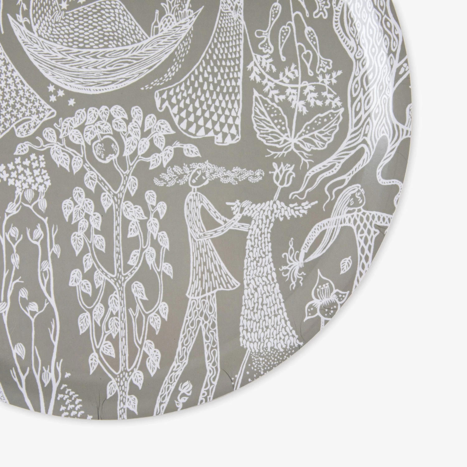 Tablett Stig Lindberg Poème D'Amour Rund Ø 38 Cm Grün 4 Tablett Stig Lindberg Poème D'Amour Rund Ø 38 Cm Grün – Bild 2