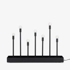 Elektrischer Kerzenleuchter 7 Kerzen Metall Schwarz -Heimtextilien Geschäft 402379 36166