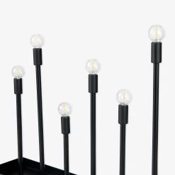 Elektrischer Kerzenleuchter 7 Kerzen Metall Schwarz -Heimtextilien Geschäft 402379 36167