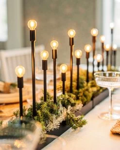 Elektrischer Kerzenleuchter 7 Kerzen Metall Schwarz -Heimtextilien Geschäft 402379 36543