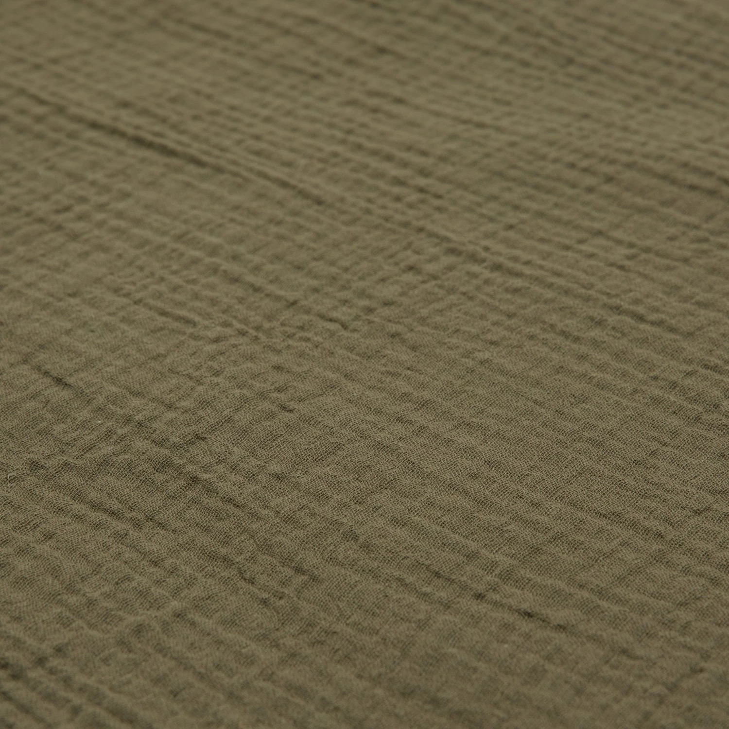 Plaid Baumwolle Muslin 180 X 240 Dunkles Khaki-Grün 5 Plaid Baumwolle Muslin 180 X 240 Dunkles Khaki-Grün – Bild 3