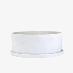 Topf/Untersetzer Polystone Niedrig Breit Weiß