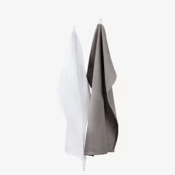 Küchenhandtuch Waffel 50x70cm 2er-Pack Grau/Weiß